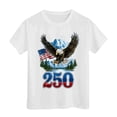 thumbnail image 4 of mgoYE 4th of July Shirts for Girls Boys American Flag Patriotic Shirts 250 Anniversary USA Stars and Stripes Independence Day Tee Top 250th Anniversary Gifts USA T-Shirt Boys Girls, 4 of 5