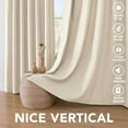 thumbnail image 6 of 100% Blackout Curtains for Bedroom Thermal Insulated Linen Textured Curtains Heat and Full Light Blocking Drapes Living Room Curtains 2 Panel Sets, Bleached Sand, 52x45 Inch, 6 of 7