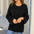 thumbnail image 5 of Wensltd Oversized Sweater Women Solid Vintage Pullover Sweater Crewneck Long Sleeve Tops, 5 of 9