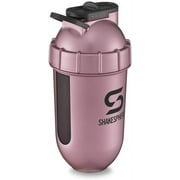 ShakeSphere Tumbler Protein Shaker Bottle with Side Window 24oz, Rose Gold