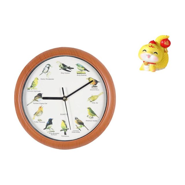 Reloj de pared,Reloj de pared con pájaro cantor Relojes de pared con pájaros,Relojes de pájaros con sonido Reloj decorativo que canta,Estatua de serpiente de dibujos animados,Estatua de