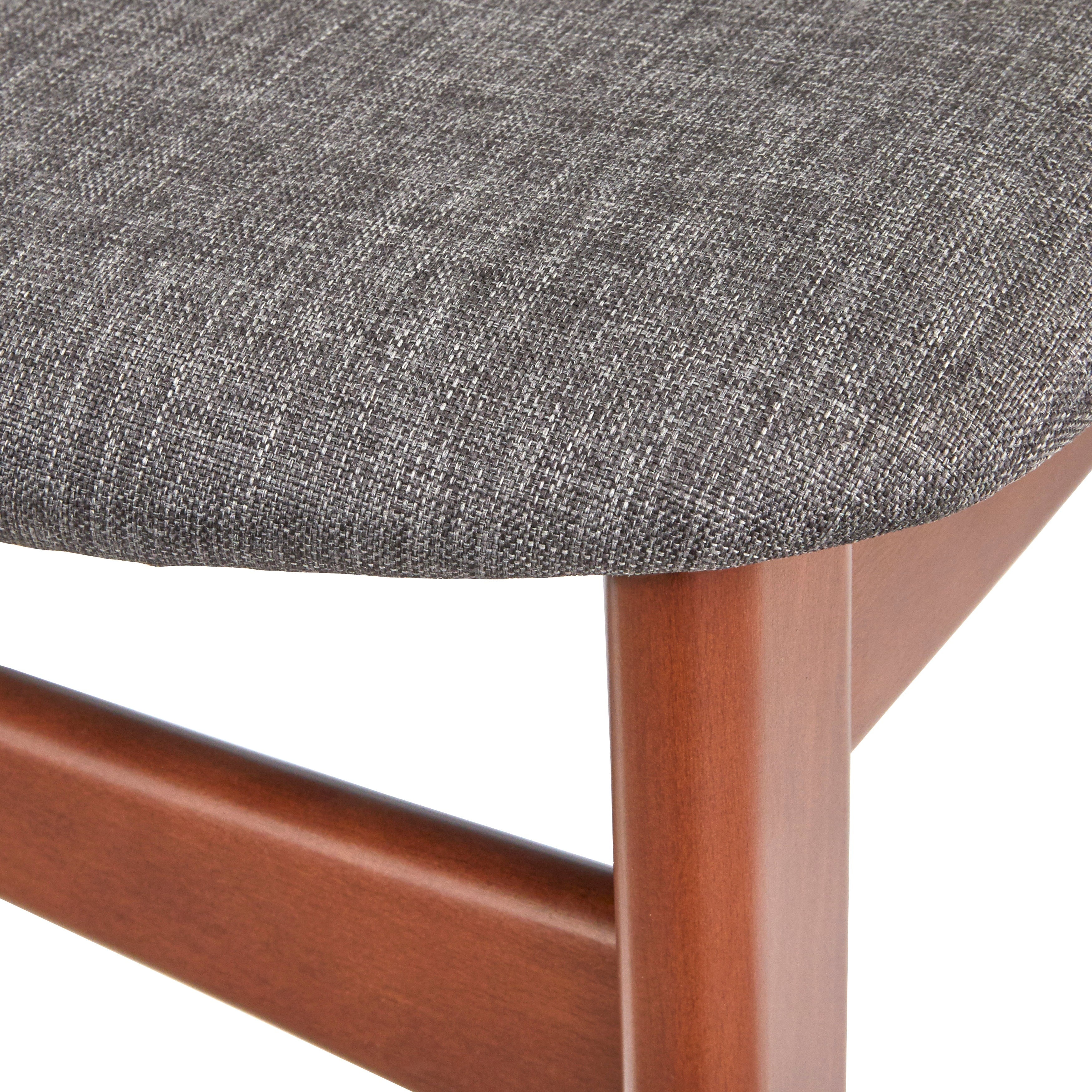 TMS Dafina Indoor Dining Chair, Set of 2, Walnut/Dark Gray
