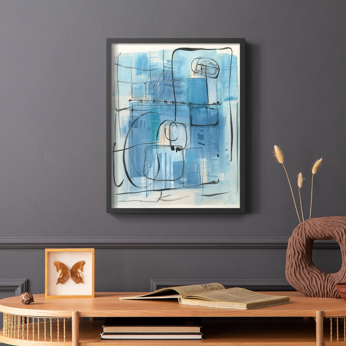 Amalfi Holiday Framed Print in Black Solid Wood Framed Print No Nail Hanging