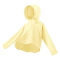 thumbnail image 4 of Girls Boys UPF 50+ Sun Hoodie Shirts with Mask and Brim Long Sleeve UV Protection Ice Silk Zip Sunscreen Clothes Yellow 15-16 Years, 4 of 8