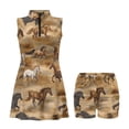 thumbnail image 3 of Yuyamidu Running Horse Womens Workout Golf Dress Built in Shorts Workout Athletic Dresses with Two Side Pockets Zipper Collared Summer Clothes Size XS, 3 of 7