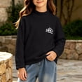 thumbnail image 2 of Nugftut Girls Thermal Tops Soft Lightweight Fleece Warm Thermal Tops Mock Neck Long Sleeve Pullover with Chest Graphic Print, 2 of 6