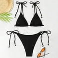 thumbnail image 3 of Afdoent Bikini Sets For Women Two Piece Tie String Swimsuit Triangle Bathing Suit Top Bikini Sets Swimwear Beachwear, 3 of 7