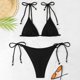 thumbnail image 3 of WILLBEST Traje de Baño de Dos Piezas para Mujer, Traje de Baño de Tiras con Lazo, Traje de Baño Sexy de Triángulo, conjuntos de Bikini Superior, Traje de Baño, 3 of 7