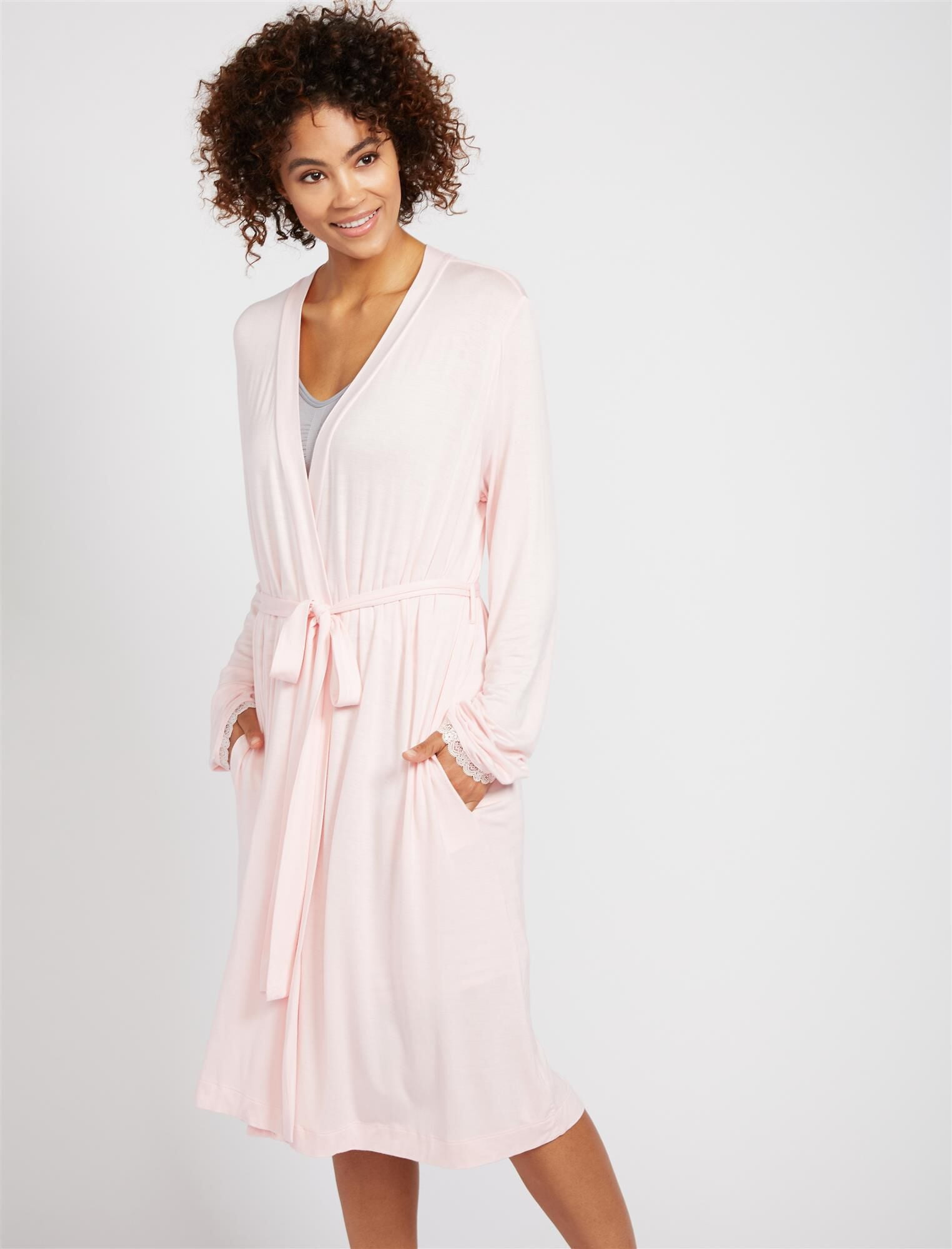 fleece maternity robe