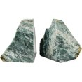 thumbnail image 1 of AMOYSTONE Heavy Sturdy Bookends | Natural Green Mica Stone 6-8LBS | Rustic Kitchen Shelf Organizer | Anti-Tip Design, 1 of 7