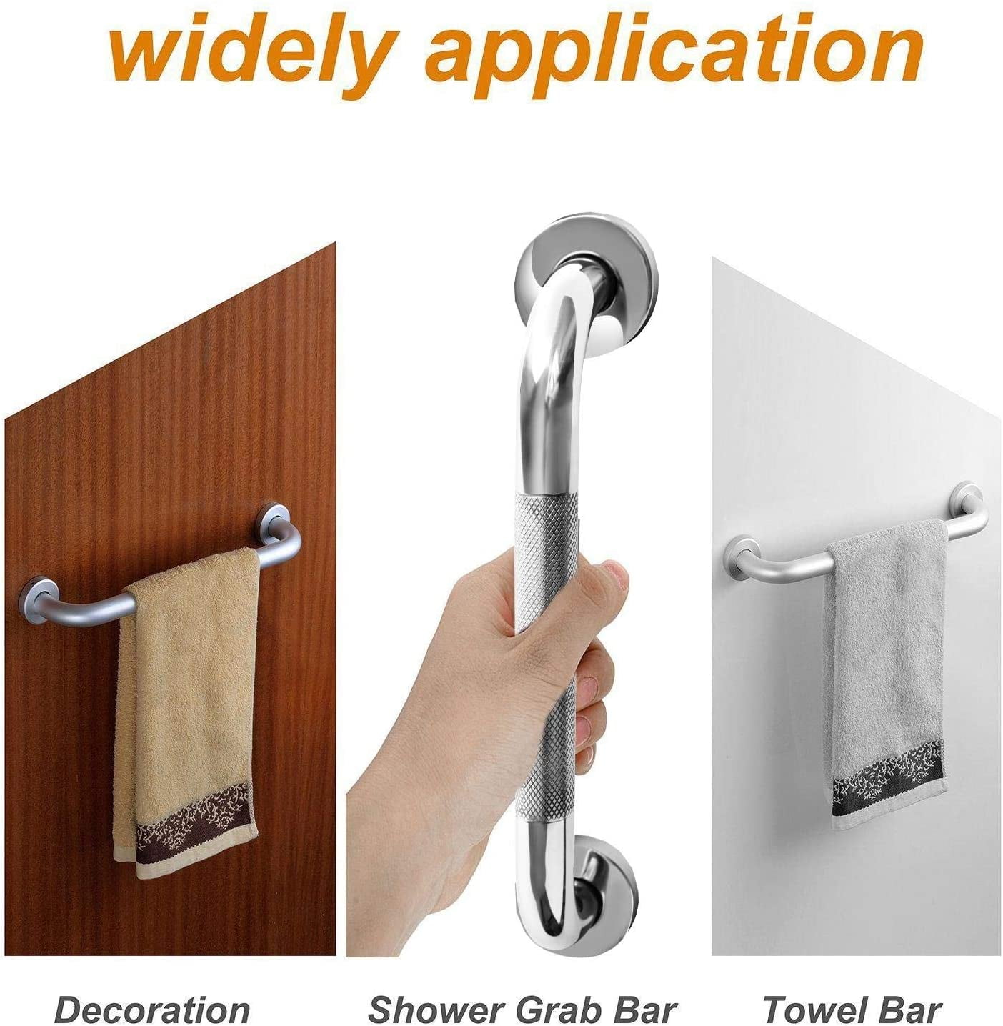 Edtian Bathroom Shower Grab Bars, 2Pack Shower Handle, Safety Anti-Slip Bath Grip Hand Rail, Bathroom Shower Support Balance Grip Bar for Elderly