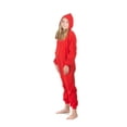 thumbnail image 6 of Hoodie Jumpsuit Pajamas for Boys and Girls, Red Fleece, Unisex, Kangaroo Pockets, Sizes 12, 6 of 7