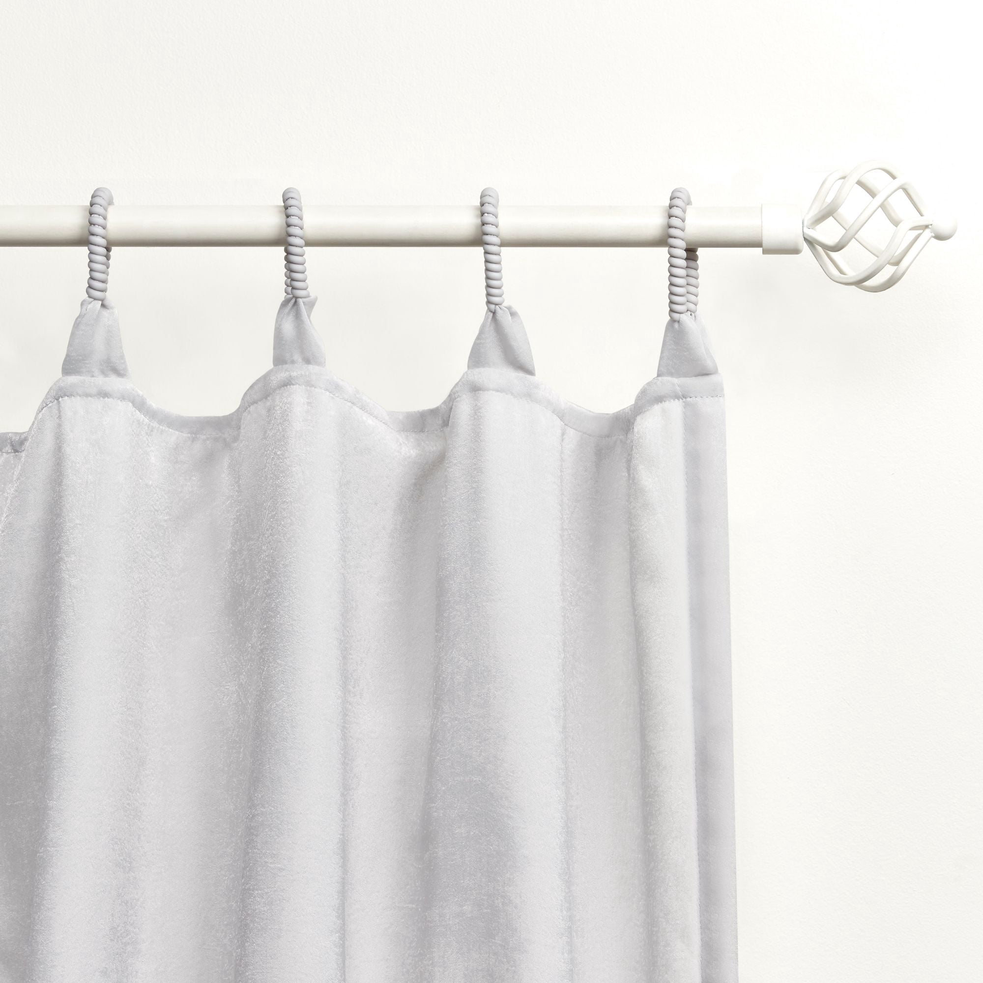 Exclusive Home Bari Light Filtering Spiral Loop Tab Top Curtain Panels, 54"x96", Silver, Set of 2