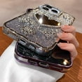 thumbnail image 4 of Designed for iPhone Case,Luxury Electroplated Glitter Bling Mirror Spark Sparkly Shockproof Protective Cover Phone Case (iPhone 15 Pro Max,Purple), 4 of 6