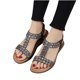 thumbnail image 1 of Sandalias de verano para mujer, sandalias planas sin cordones, zapatos romanos de cristal, sandalias informales con punta abierta Wmkox8yii  nm7651, 1 of 3