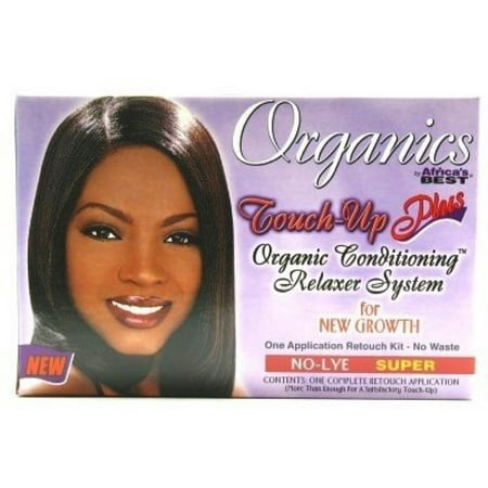 2 Pack - Africa's Best Organics Touch-Up Plus Moisturizing No-Lye Relaxer Kit Super 1 (Best Relaxer For Spanish Hair)