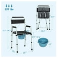 thumbnail image 3 of Bedside Commode Chair for Seniors - Raised Toilet Seat with Arms, Adjustable Height, 331 lbs Capacity, Portable Folding Commode for Adults & Handicap, 3 of 9