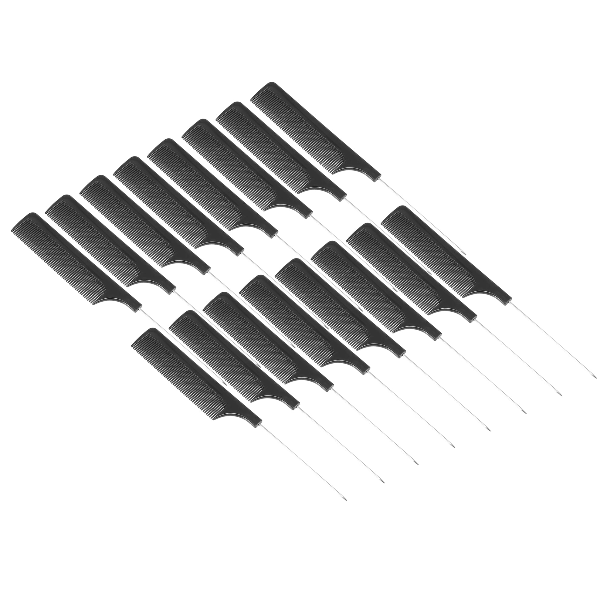 16pcs Pin Tail Comb For Curly Hair Wet Hair Long Thick Wavy Hair Steel