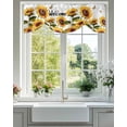 thumbnail image 2 of Sunflower Tie Up Valances Curtain, Vintage Summer Yellow Flower Butterfly Welcome Kitchen Valances for Windows Decor, Rod Pocket Short Curtains Set for Bedroom/Bathroom, 42"x12", 2 of 9