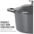 thumbnail image 6 of Martha Stewart Gatwick 4 Quart Enamel Cast Iron Dutch Oven - Grey, 6 of 10