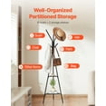 thumbnail image 6 of Simple Design Coat Rack Freestanding with 2 Open Shelves & 6 Hooks, Easy Assembly Standing Coat Hanger Rack for Home Office Use, 6 of 9