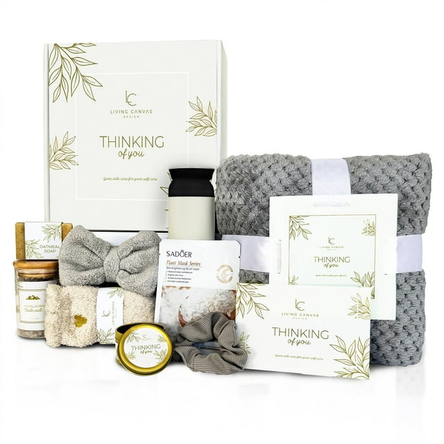 Regalos de cuidado personal para mujeres 11 piezas Regalos para mujeres para mamá, novia, esposa, hija, cestas de regalos de spa para mujeres con sales de baño, manta de jabón de avena, cesta de regal