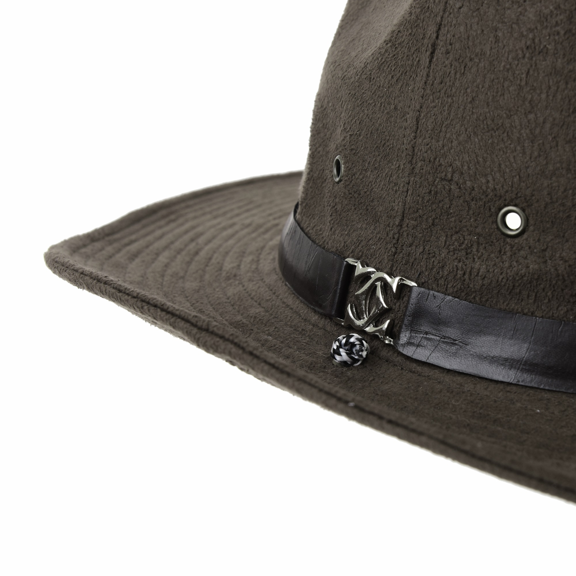 WITHMOONS Suede Indiana Jones Hat Outback Hat Fedora With Cord CD8858 (Brown) - image 4 of 5