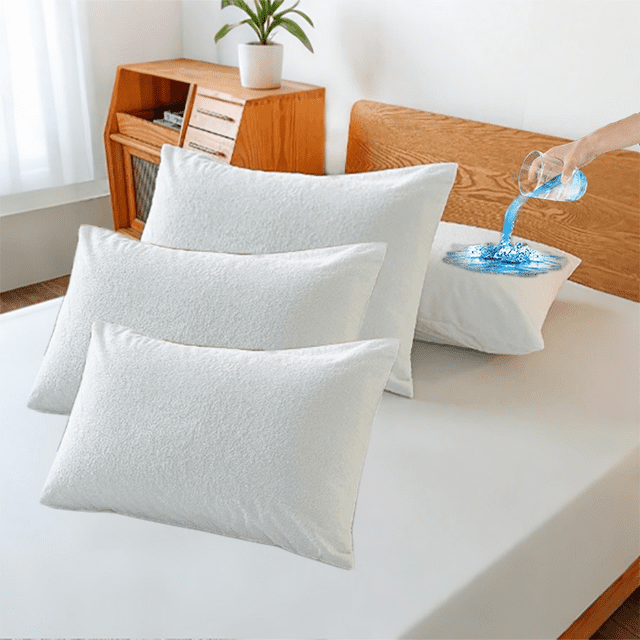 Amorosa Fundas de Almohadas Impermeable 4 Piezas Funda de Almohada Sofá Cómoda y Transpirable Ideal para Hogar Hotel y Viaje,Blanco Estándar-50*80cm