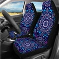 thumbnail image 2 of Pzuqiu Purple Mandala Automobile Interior Sets Car Seat Covers Full Set Steering Wheel Seat Belt Coasters Head Rest Covers Arm Rest Cushion Pad Keychain 14 Piece Set Gift for Women Easy Install, 2 of 7