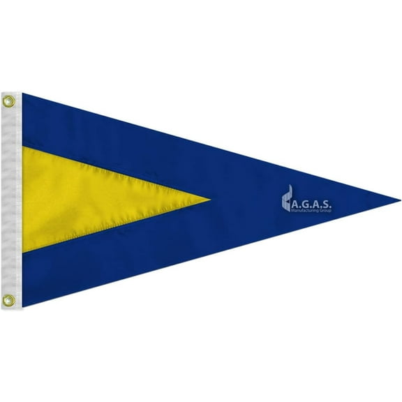 AGAS First Repeater Substitute Pennant - 16x28 Inch - Printed 200 Nylon - Quadruple Stitched Edges - Solid Brass Grommets Canvas Heading - 1st Repeater Code Flag - Size 3.