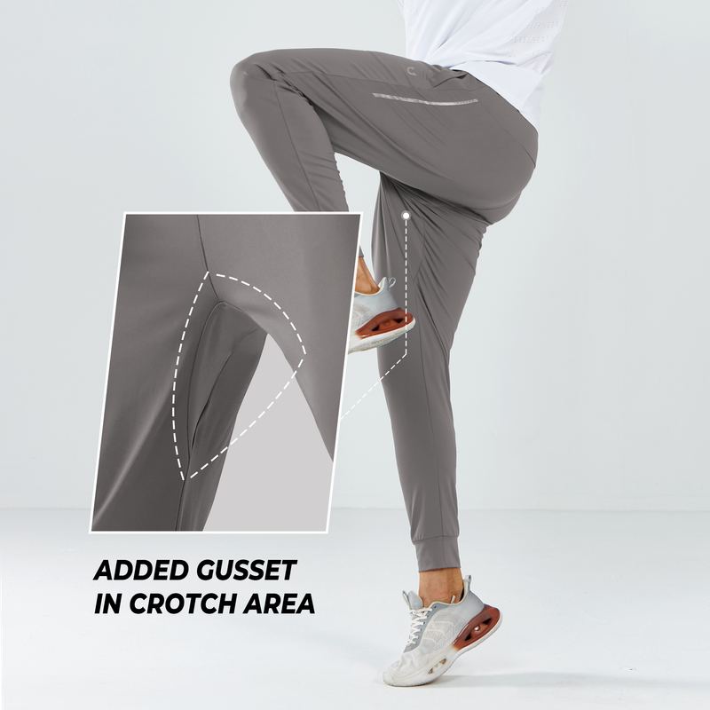 NORTHYARD Men's Athletic Joggers with Zipper Pockets, Light Grey photo 4
