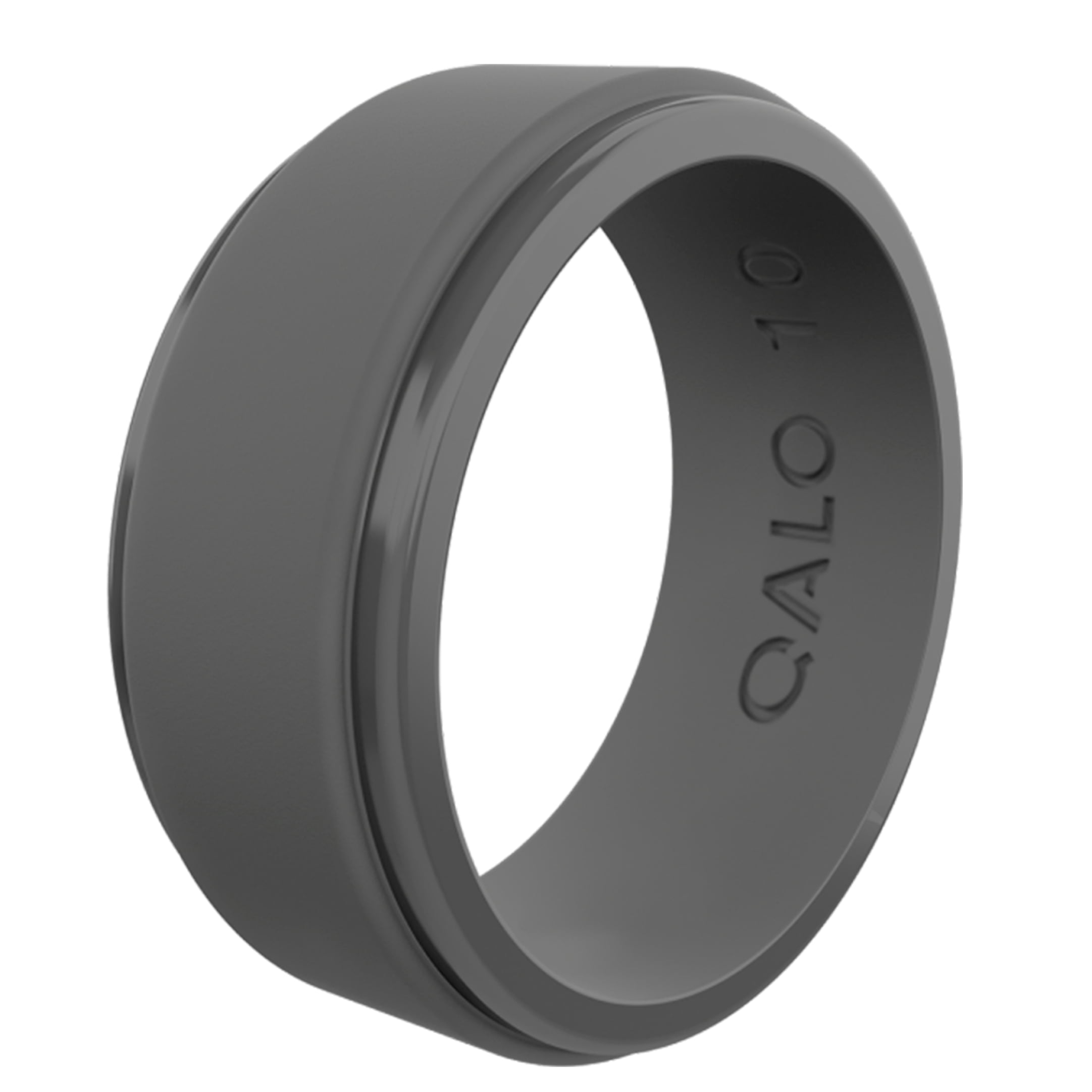 QALO Men's Classic Ultra-Durable Silicone Ring, Black, Size 10, 2 Pack