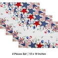 thumbnail image 5 of MIZHONA 4th of July Placemats Set of 4 Leaves Patriotic Independence Table Place Mats Decorations 12x18 inch, 5 of 5