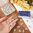 thumbnail image 3 of 1 caja de 60 piezas de cuentas de crucifijo a granel, de piedra turquesa, blancas, con ojos turcos negros, amuletos de Pascua, mini cuentas espaciadoras., 3 of 5