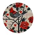 thumbnail image 2 of Nawypu Fitted Tablecloth for Round Table,Red Black Plaid Love Bird on Retro Table Cover with Elastic Edge Waterproof Table Cloth,Romantic Valentine's Day Circle Table Covers for Kitchen Indoor, 2 of 7