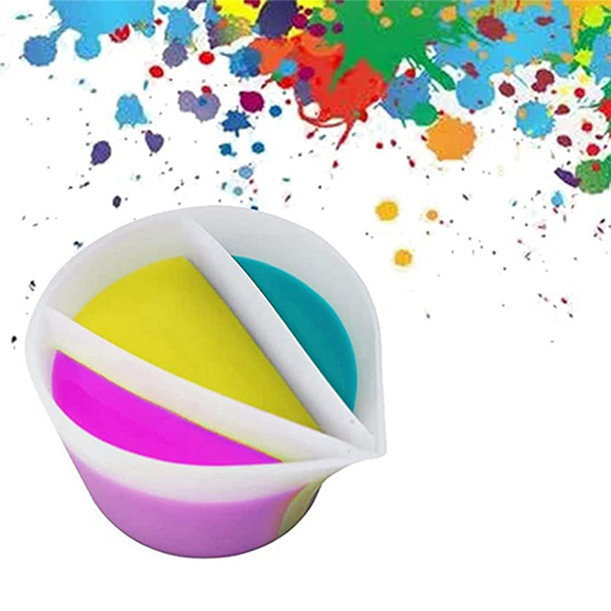 Reusable 3 Channels Split Color Mixing Cups for , Resin Pouring Painting Tools DIY Making Drawing A | UK
