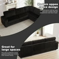thumbnail image 6 of FURNINEST 110" L-Shaped Sectional Sofa Couch for Living Room, Oversized Plush Corduroy Modular Corner Sofa with Storage Spaces, Deep Seats, USB Type C Charging Port & Cup Holder, Black, 6 of 12