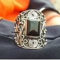 thumbnail image 3 of Beautiful Black Onyx Ring, 925 Sterling Silver Ring, Handmade Ring, Octagon Black Onyx Ring, Gift for her, December Birthstone, Long Ring, 3 of 8