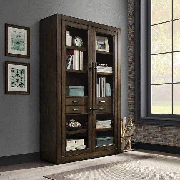 Bayside Furnishings East Hill 78 Glass, Oxford Bookcase With Glass Doors