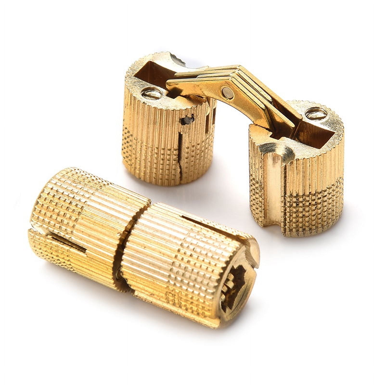 2pcs Cylinder Hinges Brass Hidden Concealed Hinge Invisible Barrel Hinge for DIY Jewelry Box Hand Craft Gold 10mm