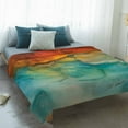 thumbnail image 4 of Abstract Blanket Soft Cozy Warm Throw Blanket for Couch, Plush Fuzzy Flannel Fleece Blankets for Sofa, Orange Teal Green Gradient Fluid Modern Oil Painting Bed Blankets Gifts for Men, 32"x48", 4 of 9