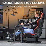 Marada Racing Cockpit Frame with Red Seat Upgrade Stable Racing Wheel Stand Fits Logitech Thrustmaster T80 T150 PC