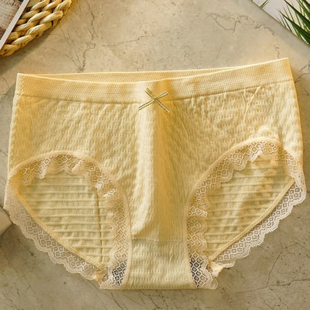 Panties for Women Bow Decor Panty Women s Seamless Panties Bubble High Elastic Seamless Cotton Breathable Mid-Waist Hip Lift Breathable Strench Briefs QIPOPIQ Clearance