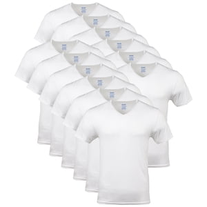 Gildan Men's V-Neck T-Shirt, 12-Pack, White