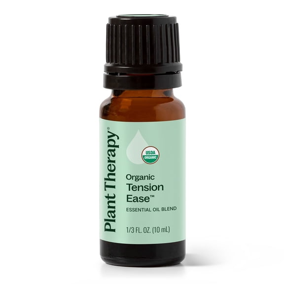 Plant Therapy Organic Tension Ease Essential Oil Blend 10 mL (1/3 oz) 100% Pure, Undiluted, Natural Aromatherapy