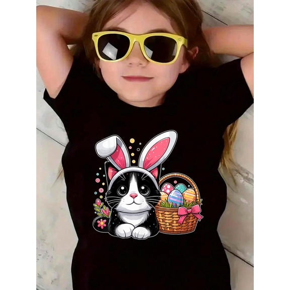 Easter Day Cat Kids T-Shirt Graphic T-shirts for boys and girls