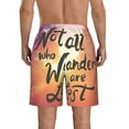 thumbnail image 3 of Bixox Men's Not All Who Wander Are Lost printing Casual Classic Fit Short Summer Beach Shorts, 3 of 6