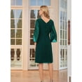 thumbnail image 3 of Womens Chiffon Dresses Flutter Sleeve Party Wedding Cocktail Dress Dark Green S, 3 of 4