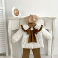 thumbnail image 6 of Odeerbi Infant Boys Girls Bow Ruffle Doll Collar Padded Coat Young Children Clothes Soft Warm Pajamas Holiday Birthday Gift White 8-10 Months, 6 of 9