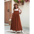 thumbnail image 4 of Vestido de Verano para Mujer, Talla Grande, Informal, Sin Mangas, con Tirantes Finos, para Playa Caqui XL, 4 of 7